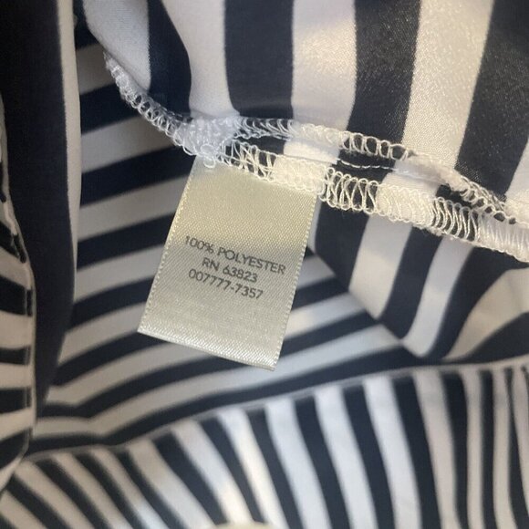 Christopher Banks XL Petite Striped Short Sleeve Blouse Round Neck Navy Nautical - Picture 6 of 11